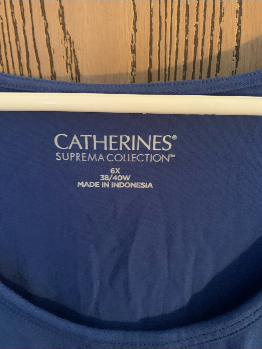 Catherines Plus Size Blue Scoop Neck Women's Top - Picture 3 of 5